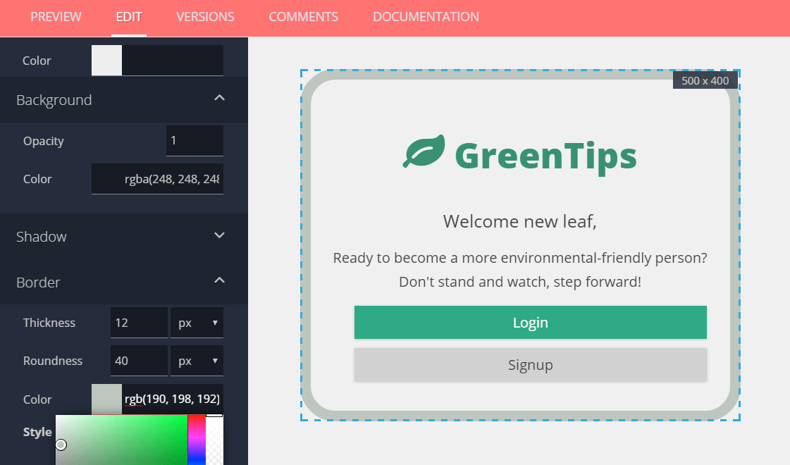 Create and edit your prototypes 3