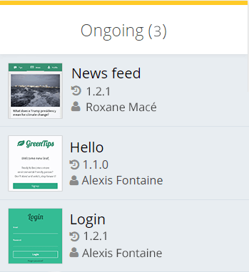 Ongoing prototypes